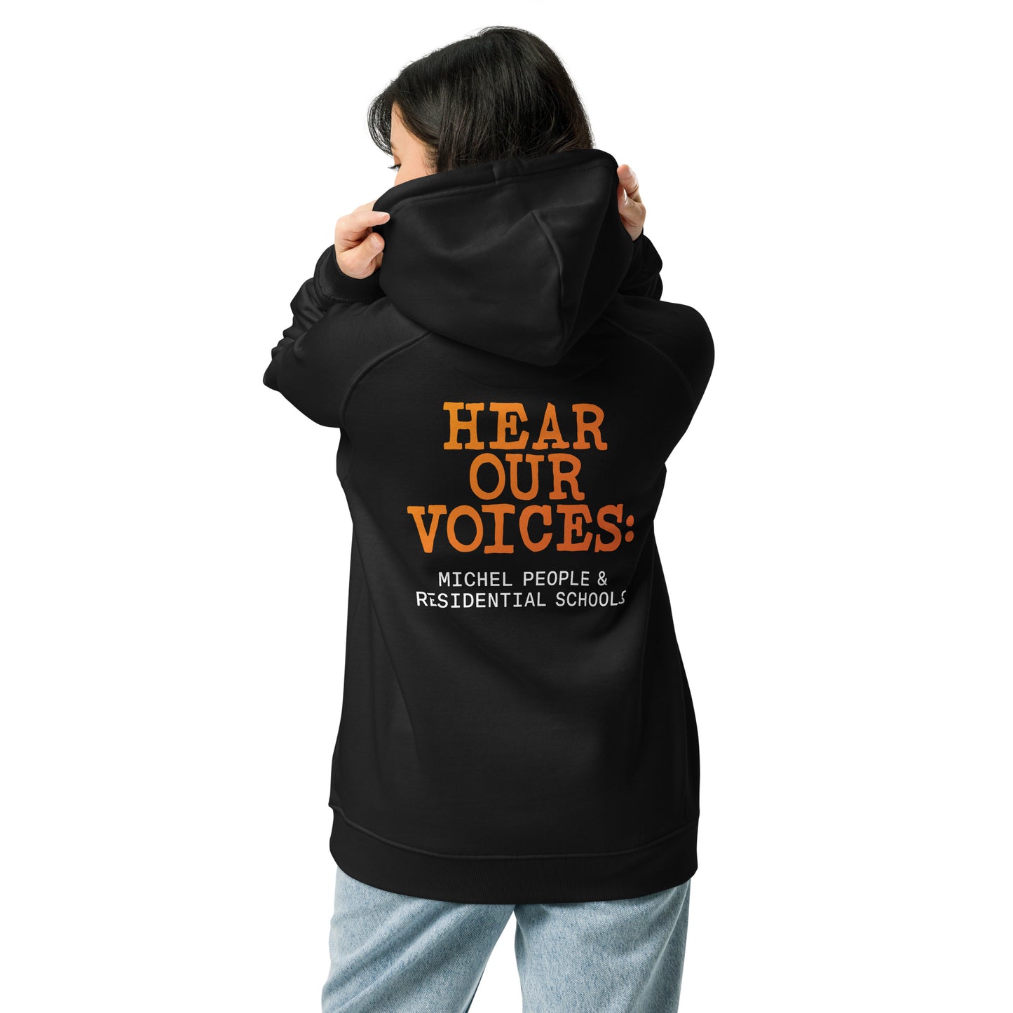 HEAR OUR VOICES Black Hoodie (front & back logos)