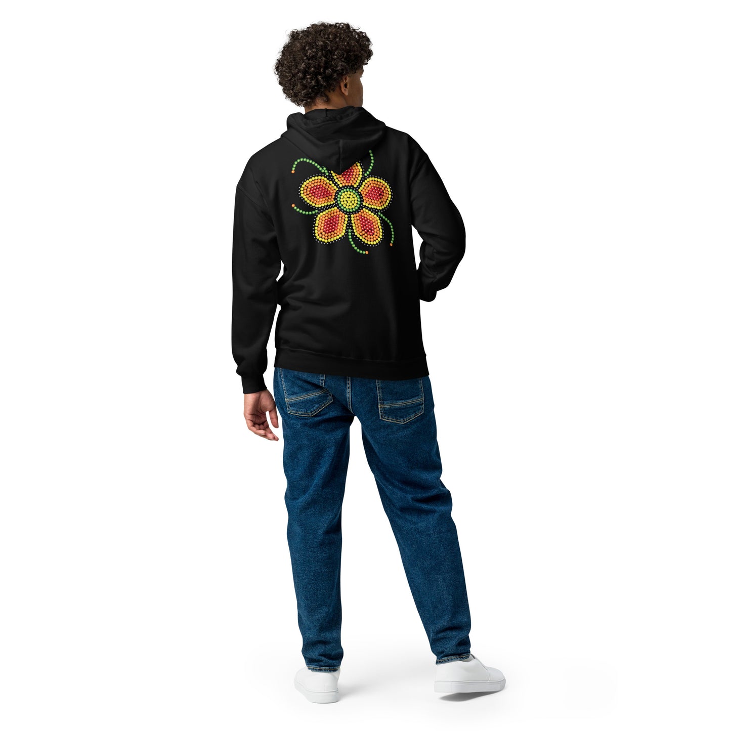 HEAR OUR VOICES Zip Hoodie (black: front & back logos)