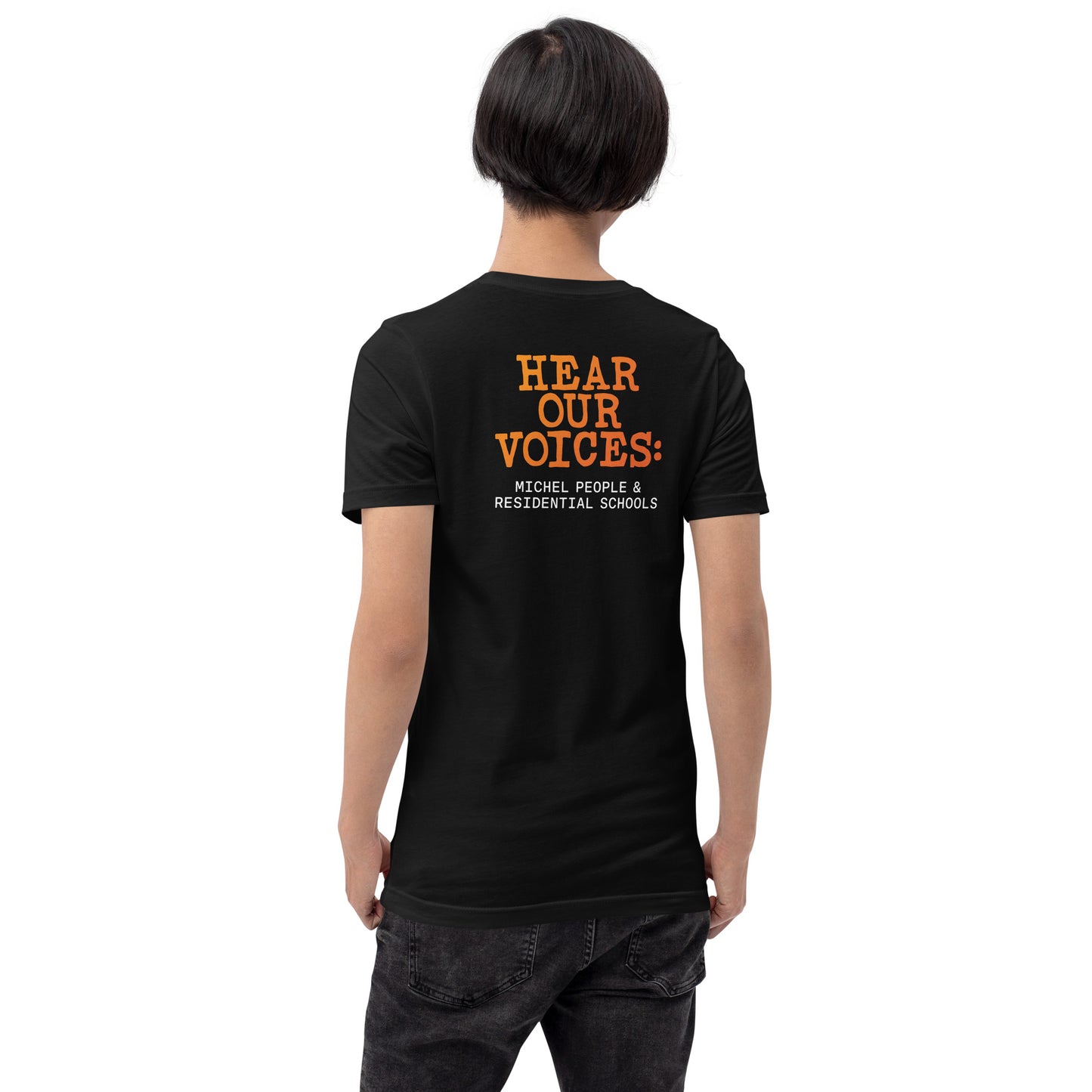 HEAR OUR VOICES Tee (black: front & back logos)